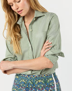 Load image into Gallery viewer, Track Short in Green/Blue Strawberry Thief Liberty Fabric
