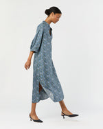 Load image into Gallery viewer, Tessa Dress in Blue/Multi Zara Thanrose Liberty Fabric Silk Twill
