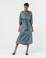 Load image into Gallery viewer, Tessa Dress in Blue/Multi Zara Thanrose Liberty Fabric Silk Twill
