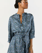 Load image into Gallery viewer, Tessa Dress in Blue/Multi Zara Thanrose Liberty Fabric Silk Twill
