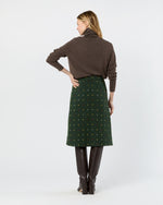 Load image into Gallery viewer, Connelly Skirt in Olive/Multi Fil Coupé Melton
