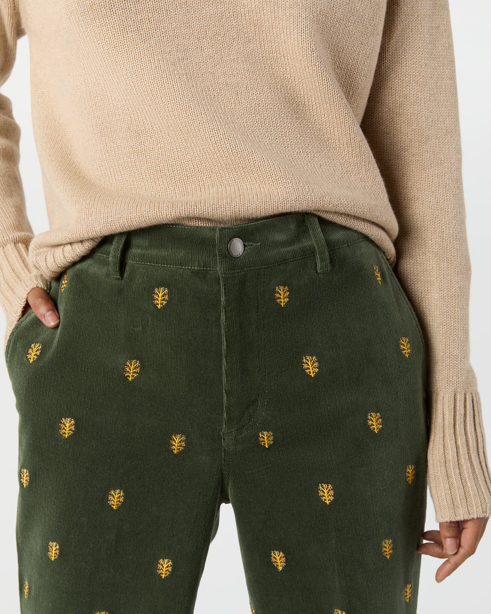 Lindy Trouser in Tree Of Life Embroidered Stretch Cord