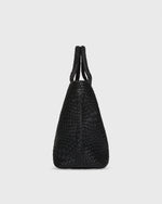 Load image into Gallery viewer, Mallie Handwoven Tote in Black Leather
