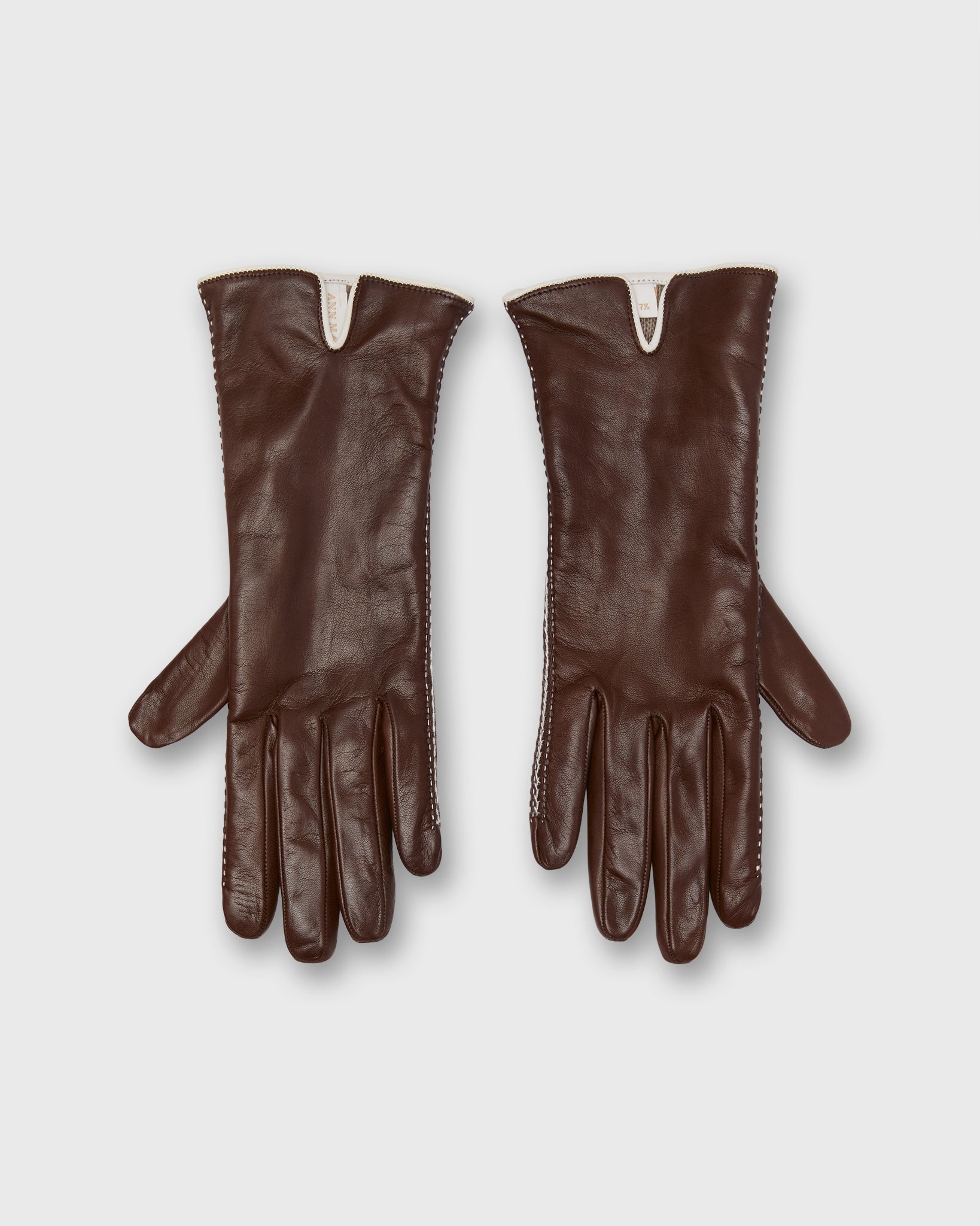Hand-Stitched Cashmere-Lined Gloves in Dark Brown Nappa Leather