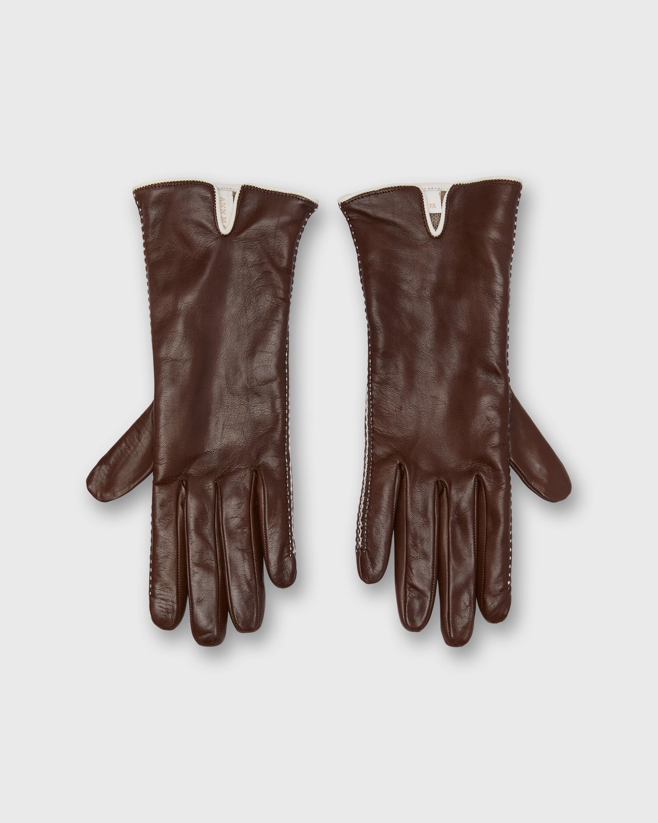 Hand-Stitched Cashmere-Lined Gloves in Dark Brown Nappa Leather