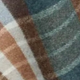 Reversible Lambswool Cape in Heather Blue Check/Brown Windowpane