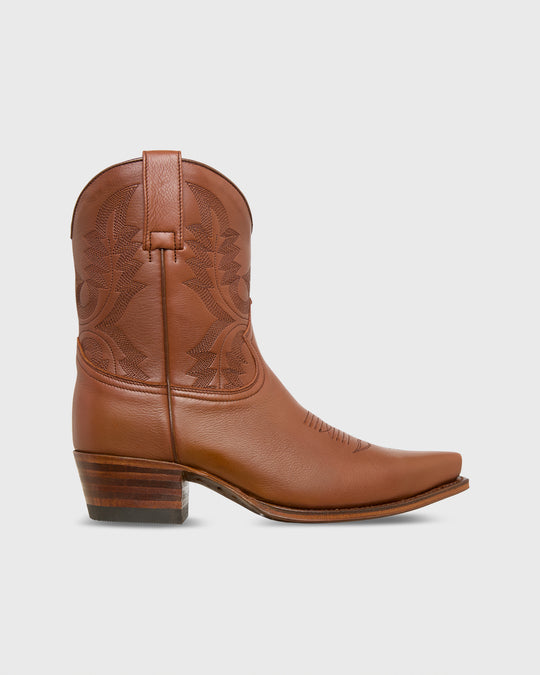 Marie Cowboy Boot in Tobacco Leather