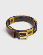 Load image into Gallery viewer, 1 1/8&quot; Polo Belt in Gold/Olive/Navy Chocolate Brown Leather
