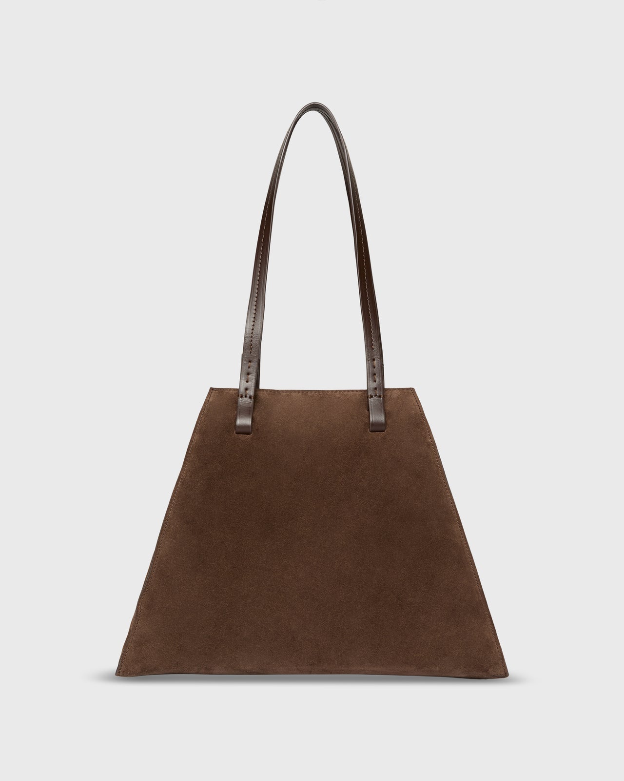 Evie Tote in Dark Brown Suede/Leather