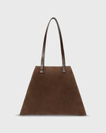 Load image into Gallery viewer, Evie Tote in Dark Brown Suede/Leather
