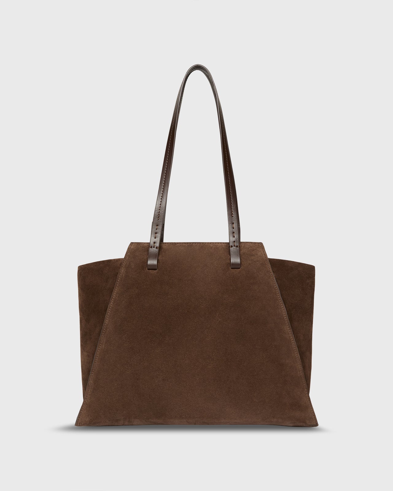 Evie Tote in Dark Brown Suede/Leather