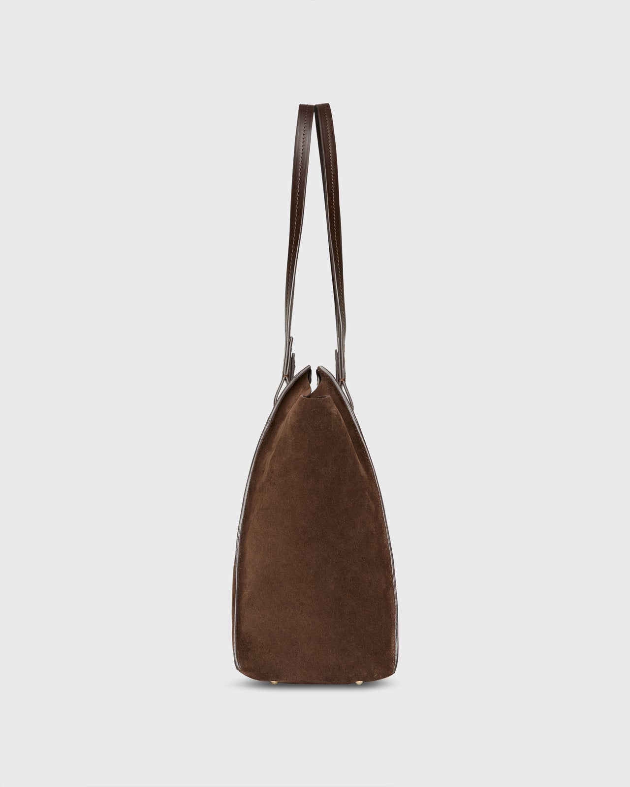 Evie Tote in Dark Brown Suede/Leather