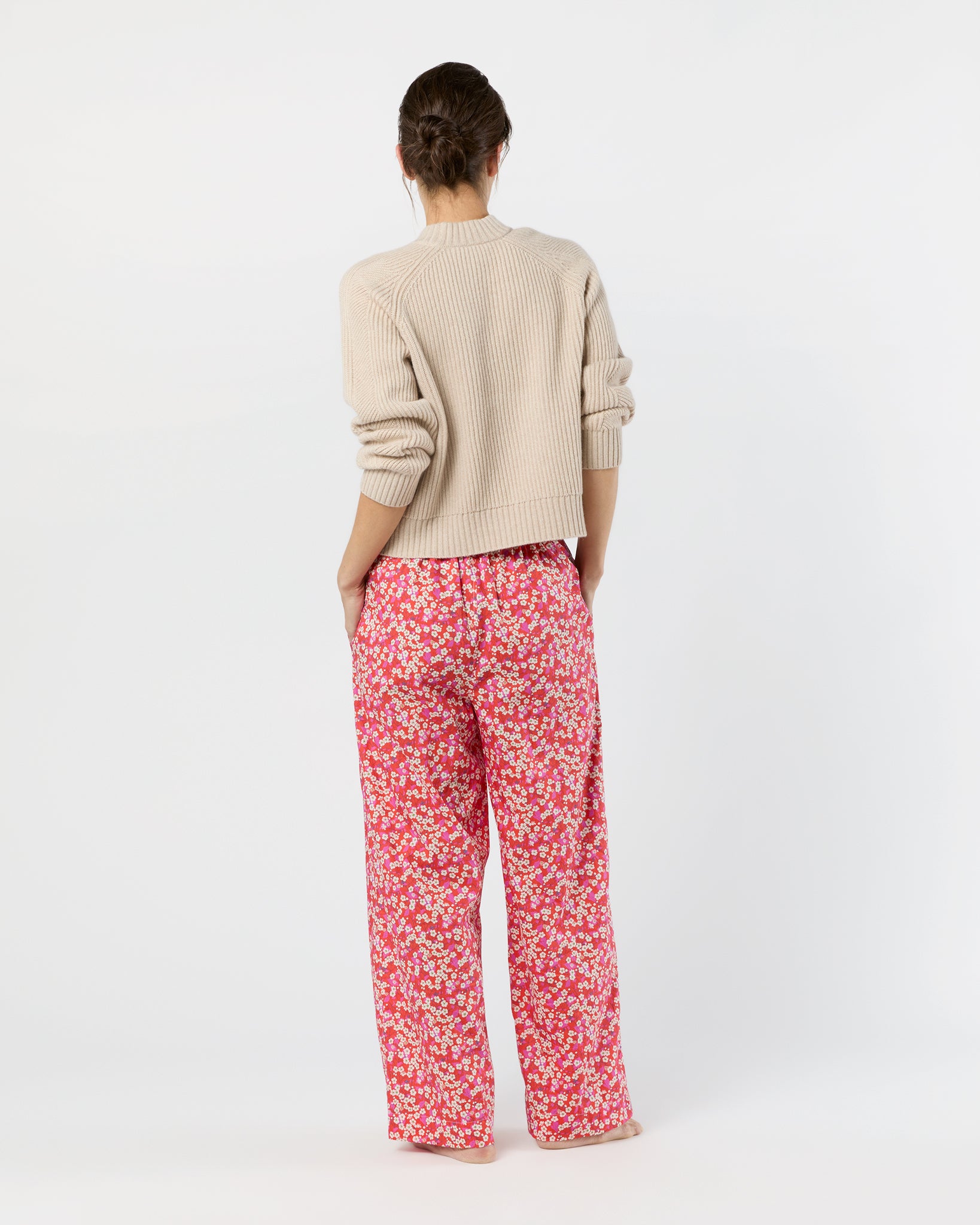 Pajama Pant in Red Mitsi Liberty Fabric