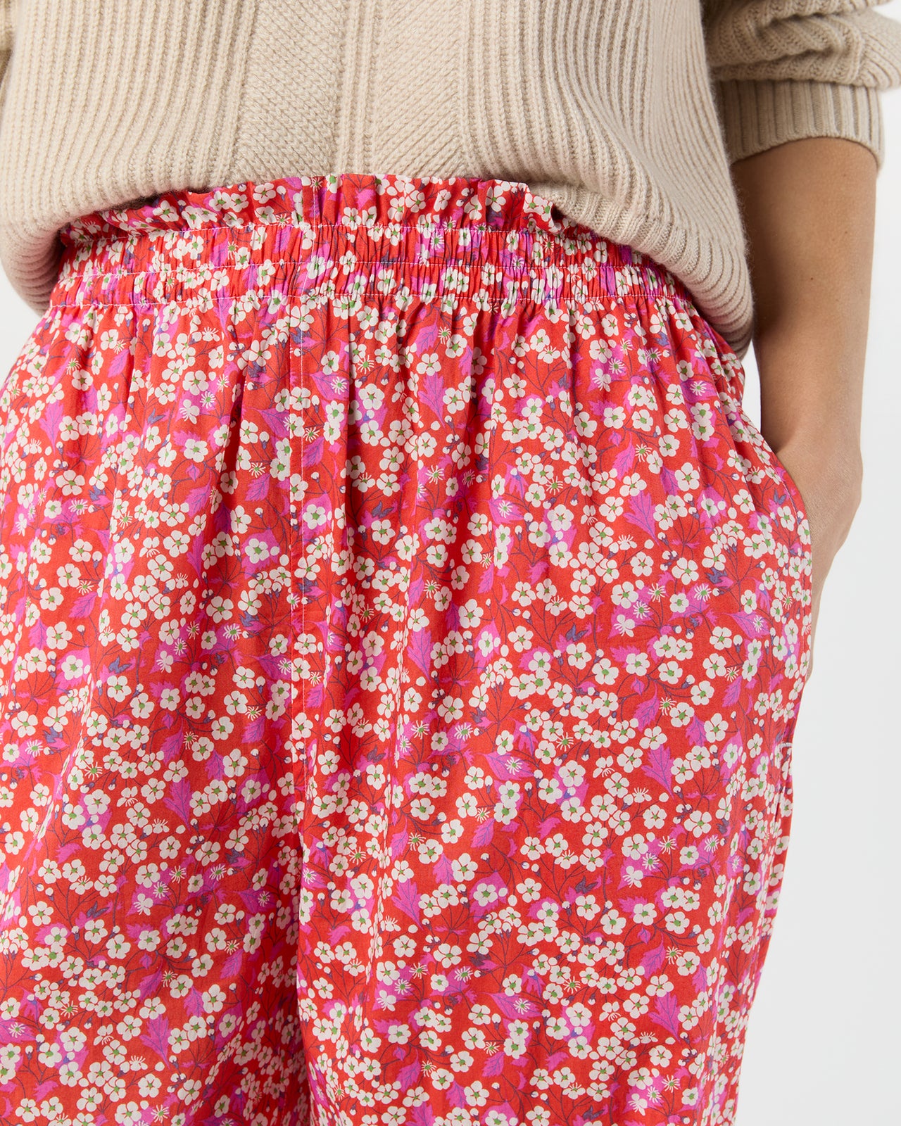 Pajama Pant in Red Mitsi Liberty Fabric