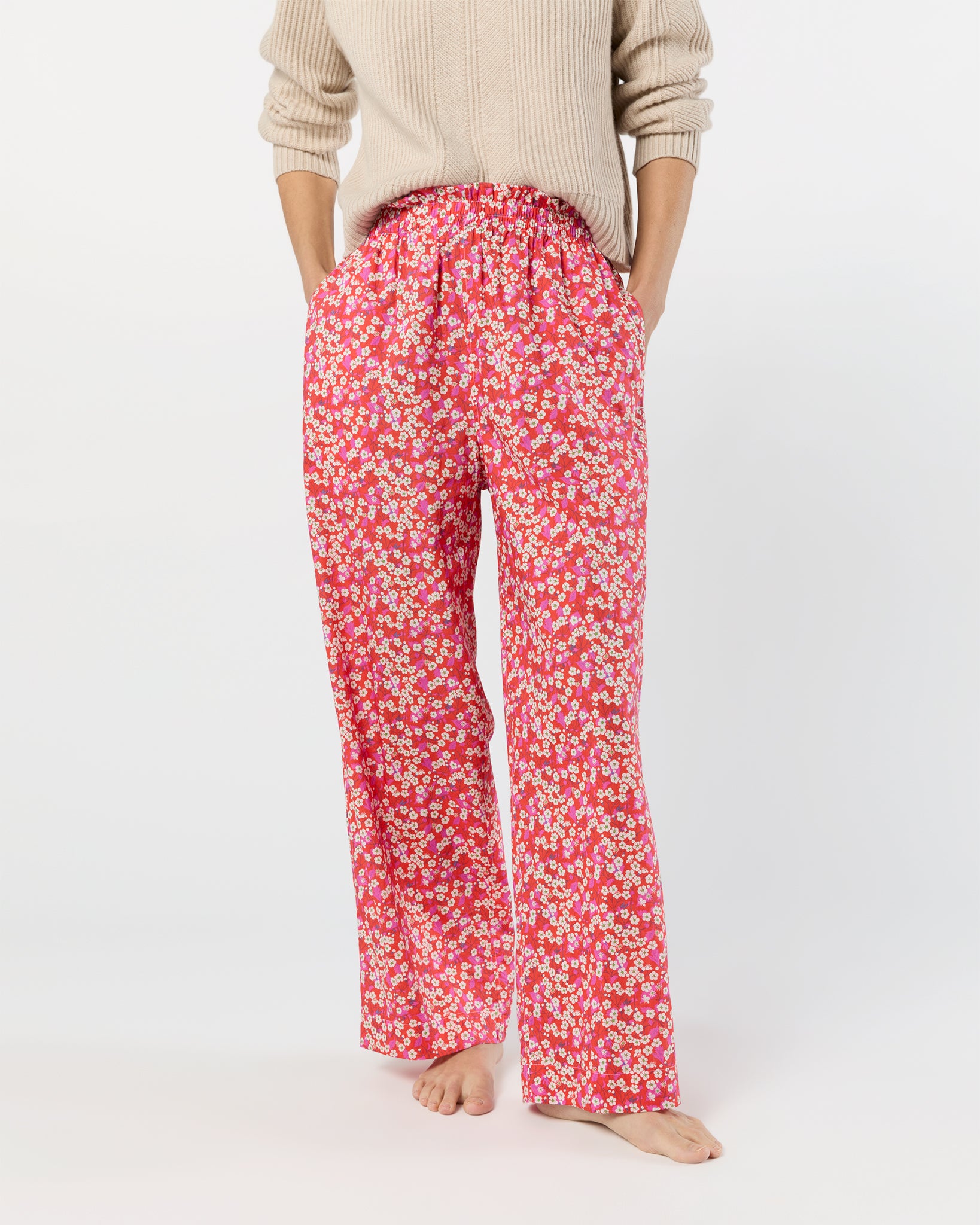 Pajama Pant in Red Mitsi Liberty Fabric