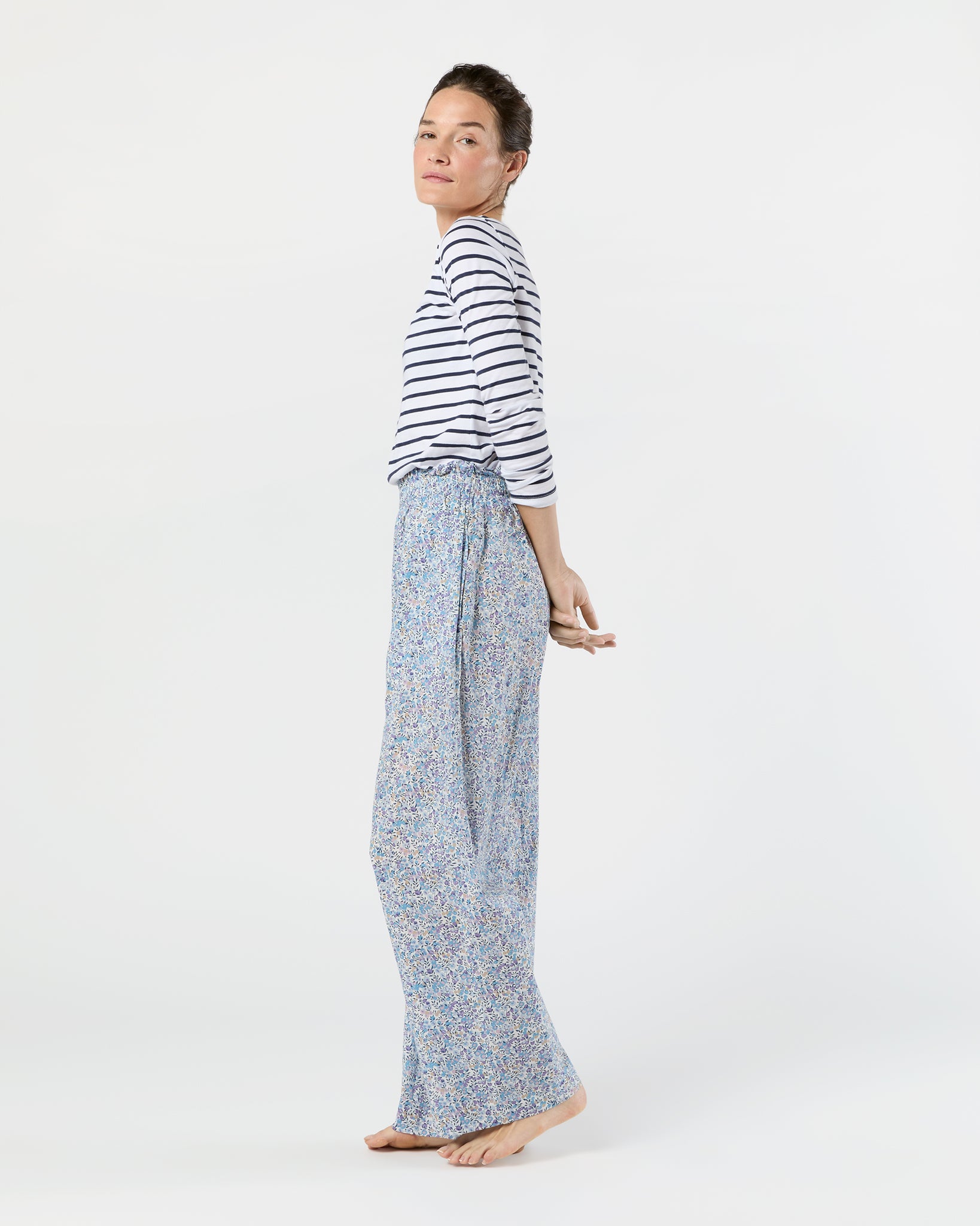 Pajama Pant in Blue Wiltshire Liberty Fabric