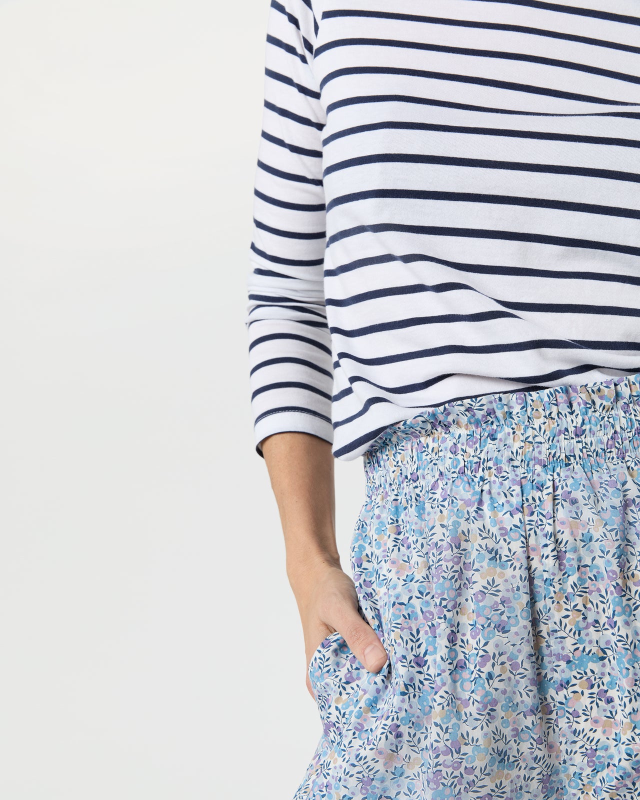 Pajama Pant in Blue Wiltshire Liberty Fabric