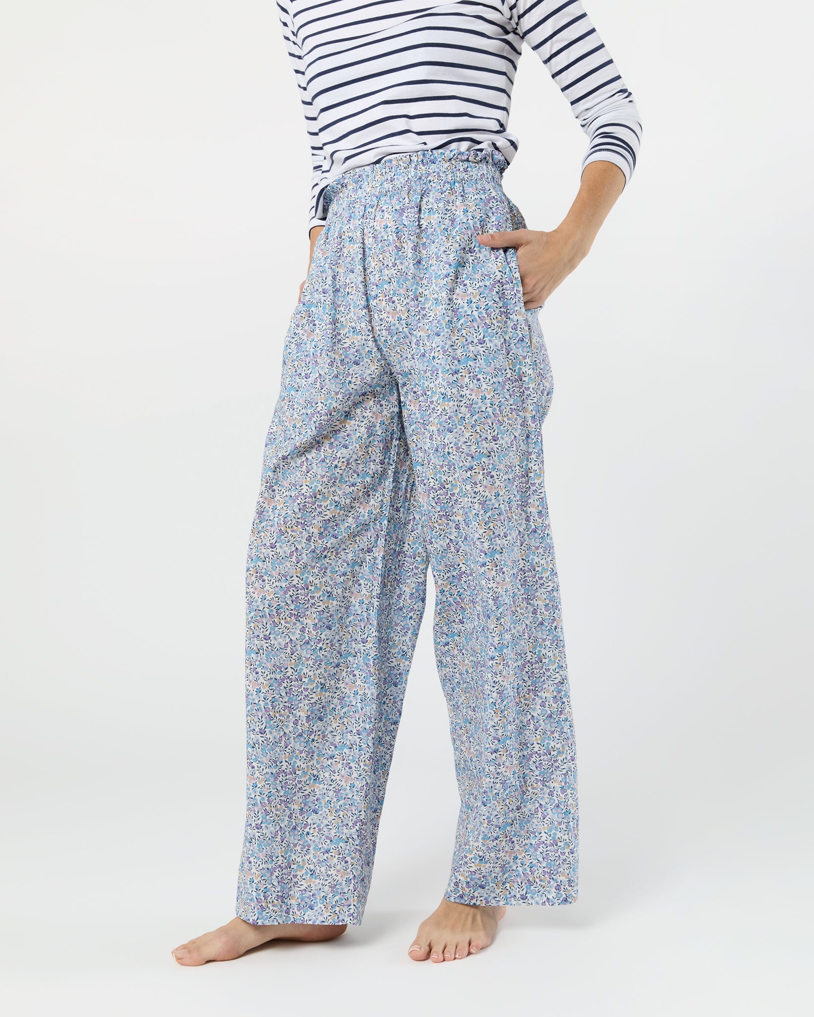 Pajama Pant in Blue Wiltshire Liberty Fabric