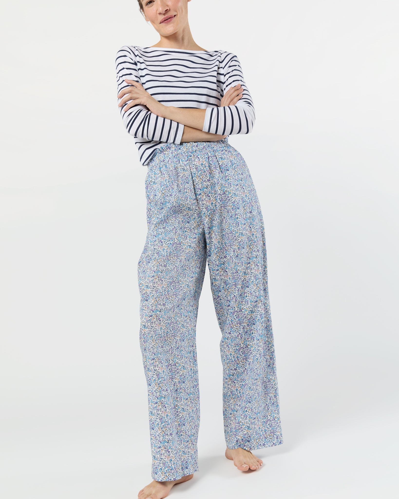 Pajama Pant in Blue Wiltshire Liberty Fabric