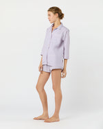 Load image into Gallery viewer, Hailey Pajama Shorts Set in Pink/Blue Multi Stripe Poplin
