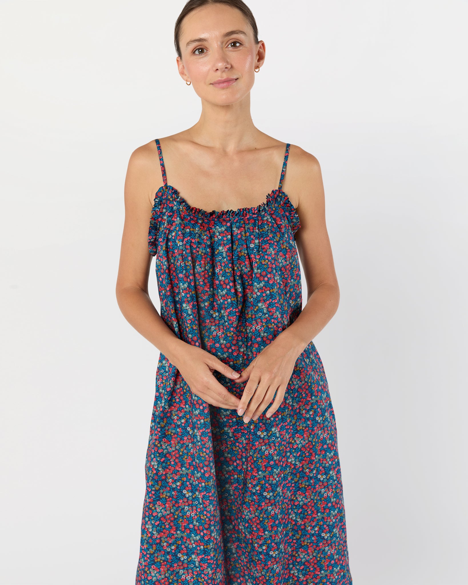 Lena Slip in Red/Blue Wiltshire Liberty Fabric