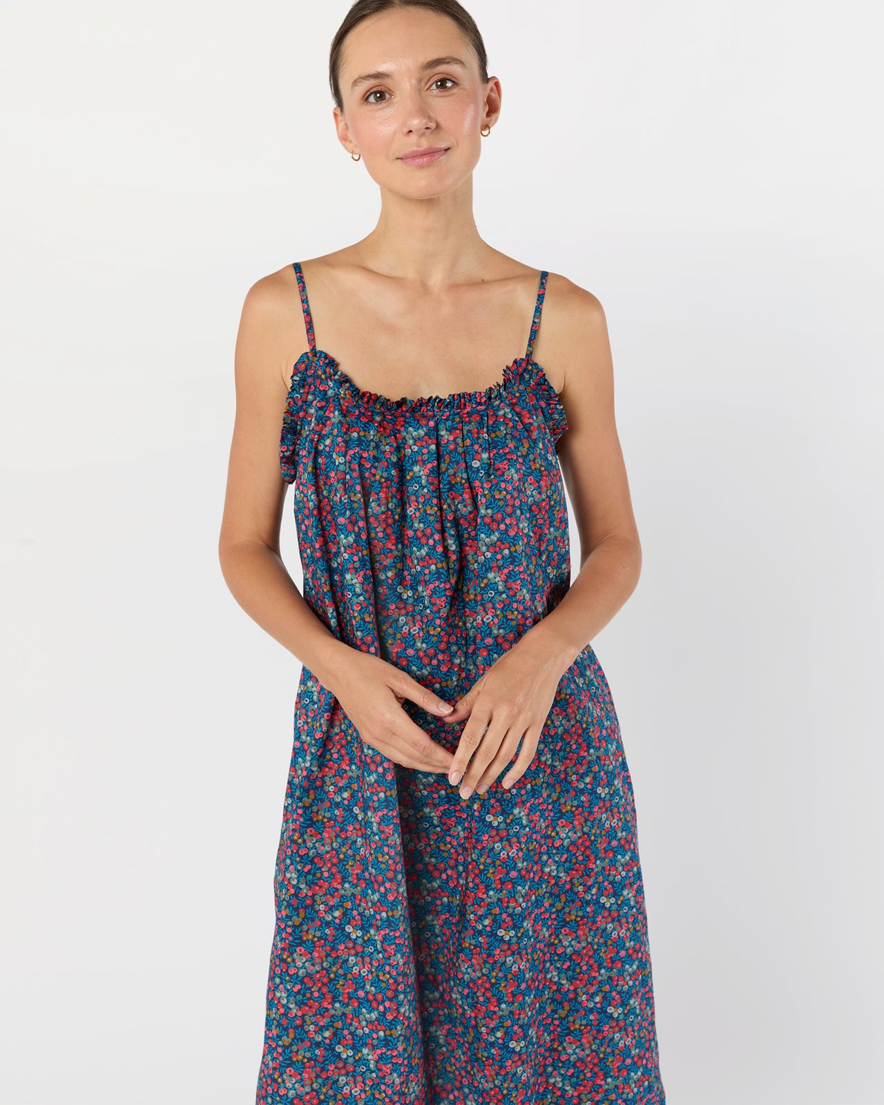 Lena Slip in Red/Blue Wiltshire Liberty Fabric