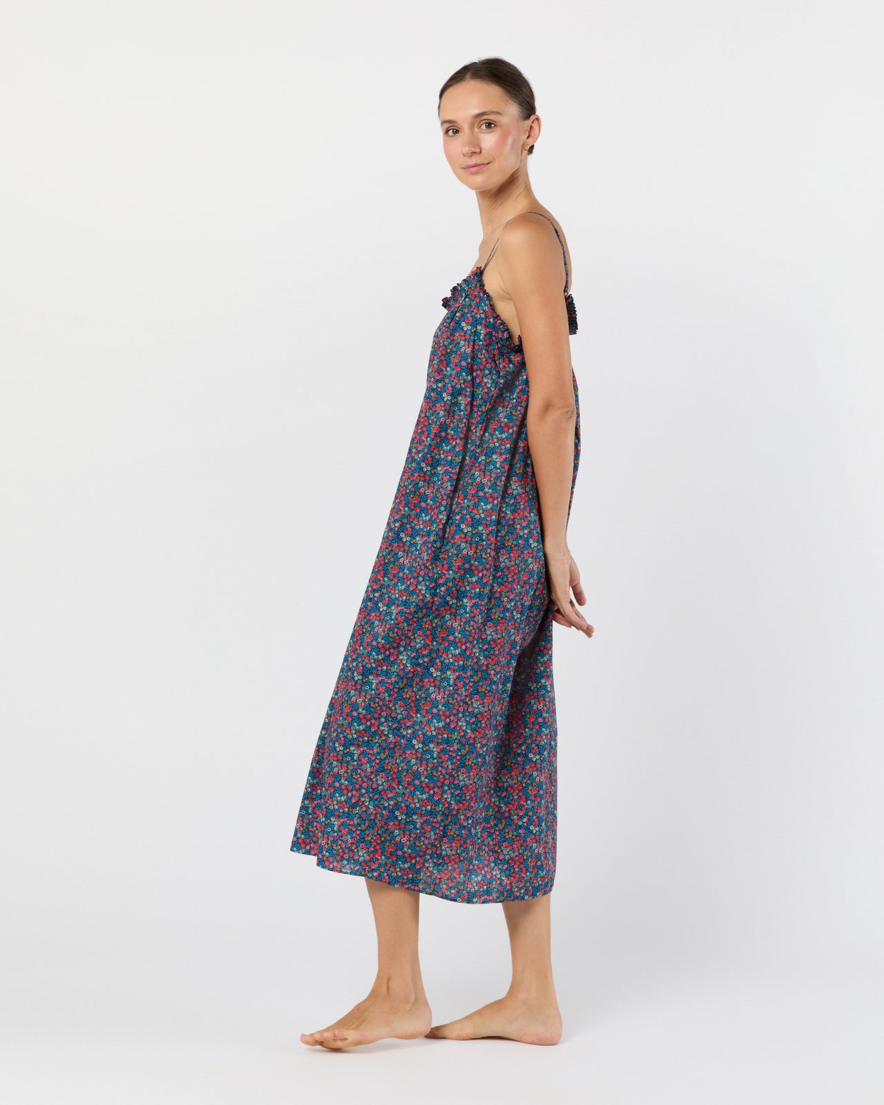 Lena Slip in Red/Blue Wiltshire Liberty Fabric