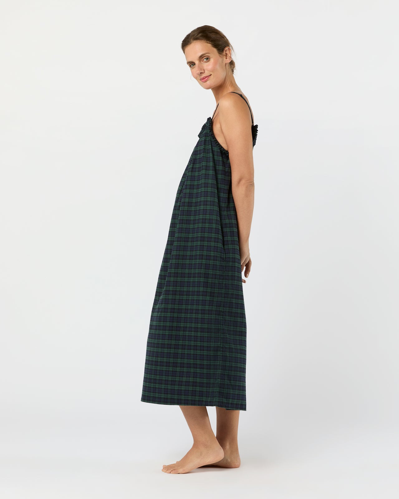 Lena Slip in Blackwatch Tartan Flannel
