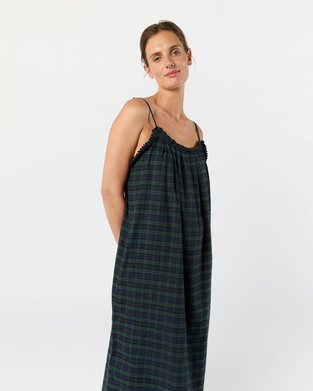 Lena Slip in Blackwatch Tartan Flannel