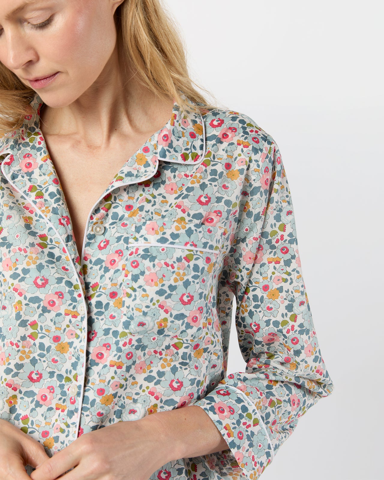 Pajama Set in Blue Betsy Liberty Fabric