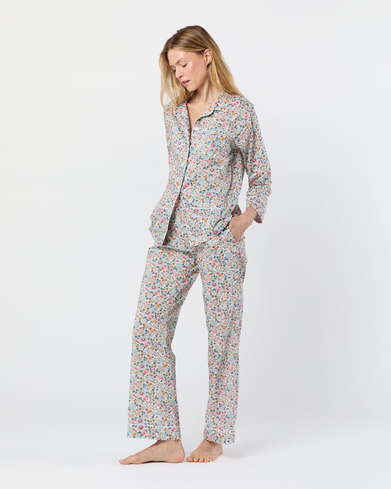 Pajama Set in Blue Betsy Liberty Fabric