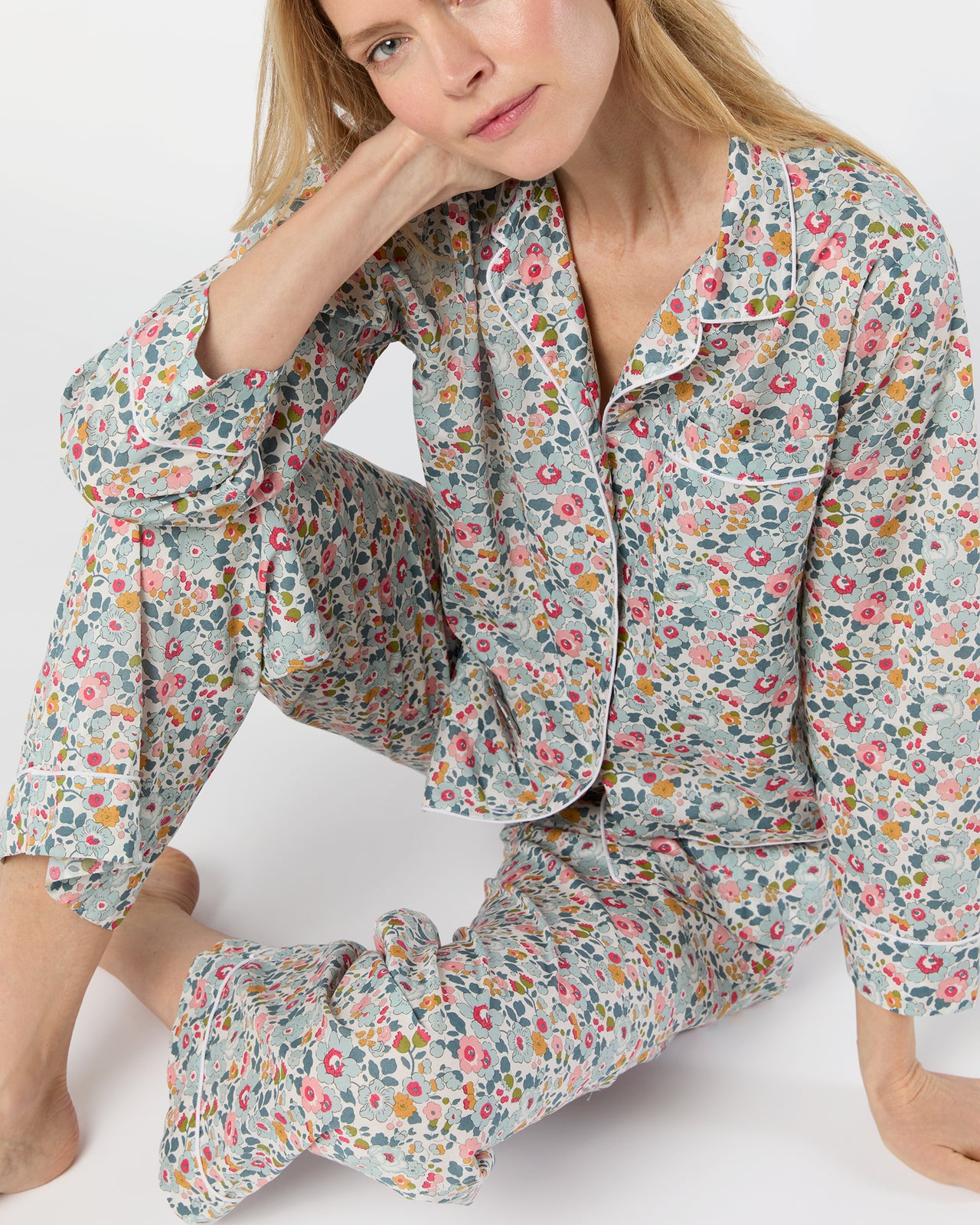 Pajama Set in Blue Betsy Liberty Fabric