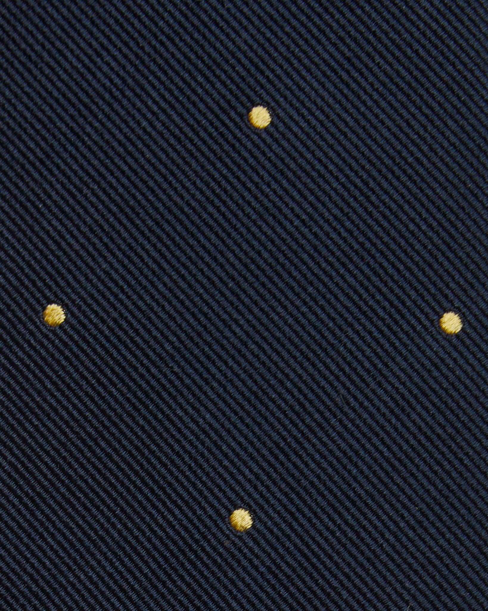 Silk Woven Tie in Navy/Yellow Dot