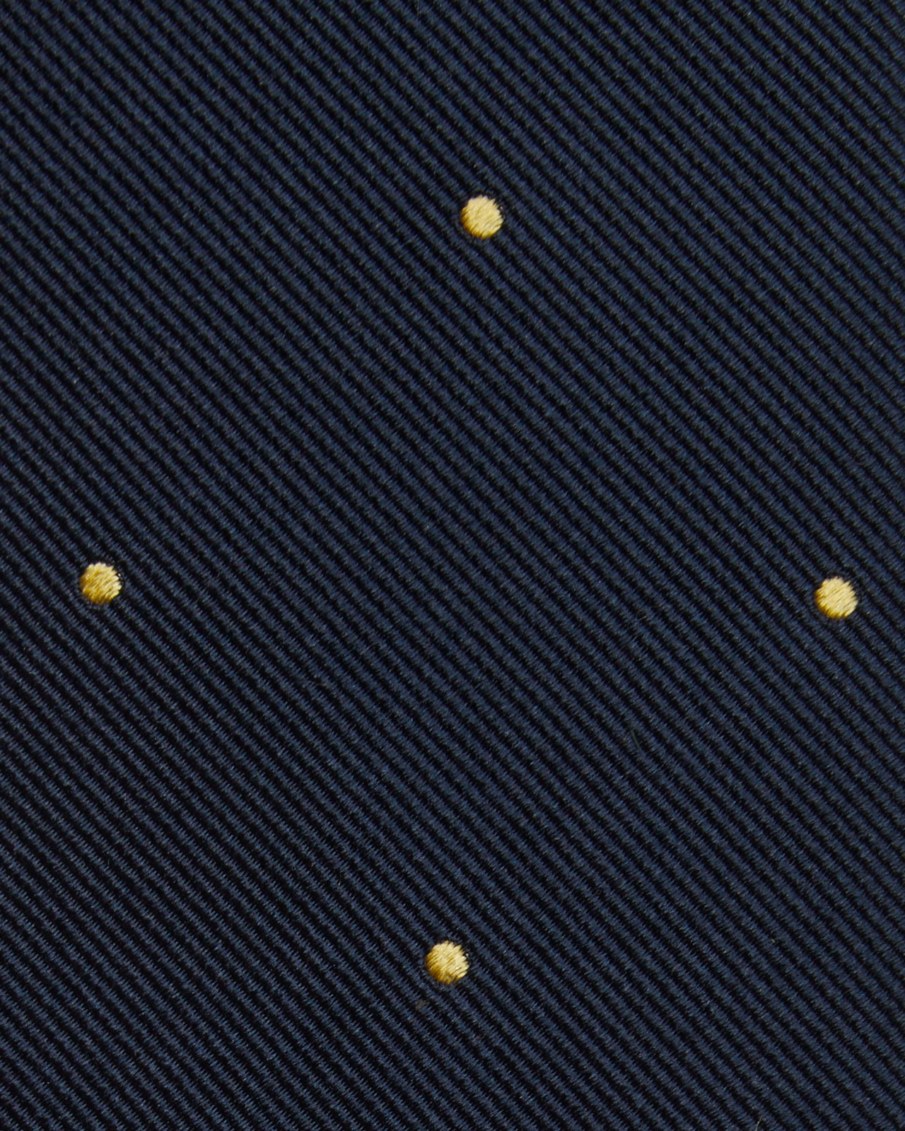 Silk Woven Tie in Navy/Yellow Dot