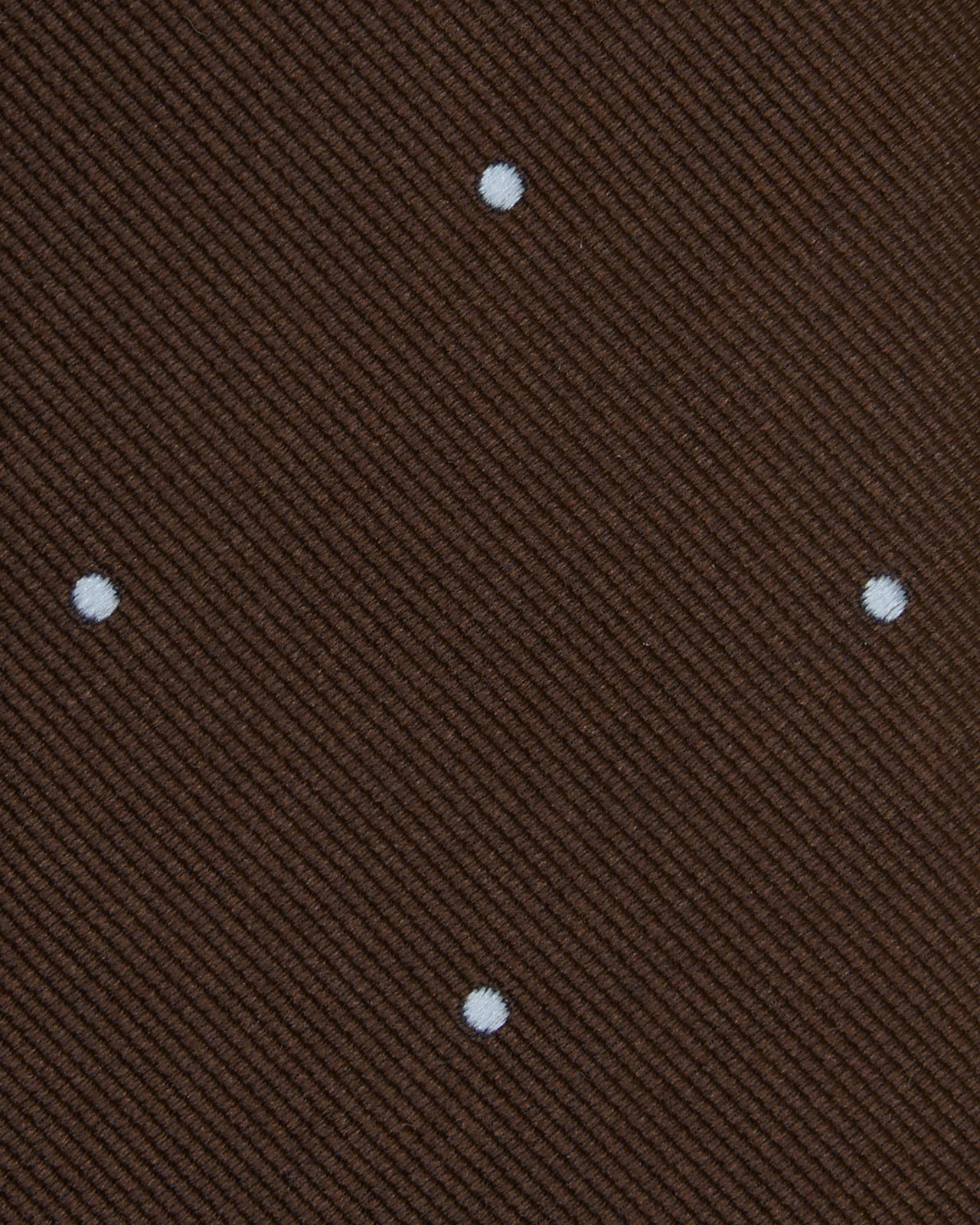 Silk Woven Tie in Brown/Sky Dot