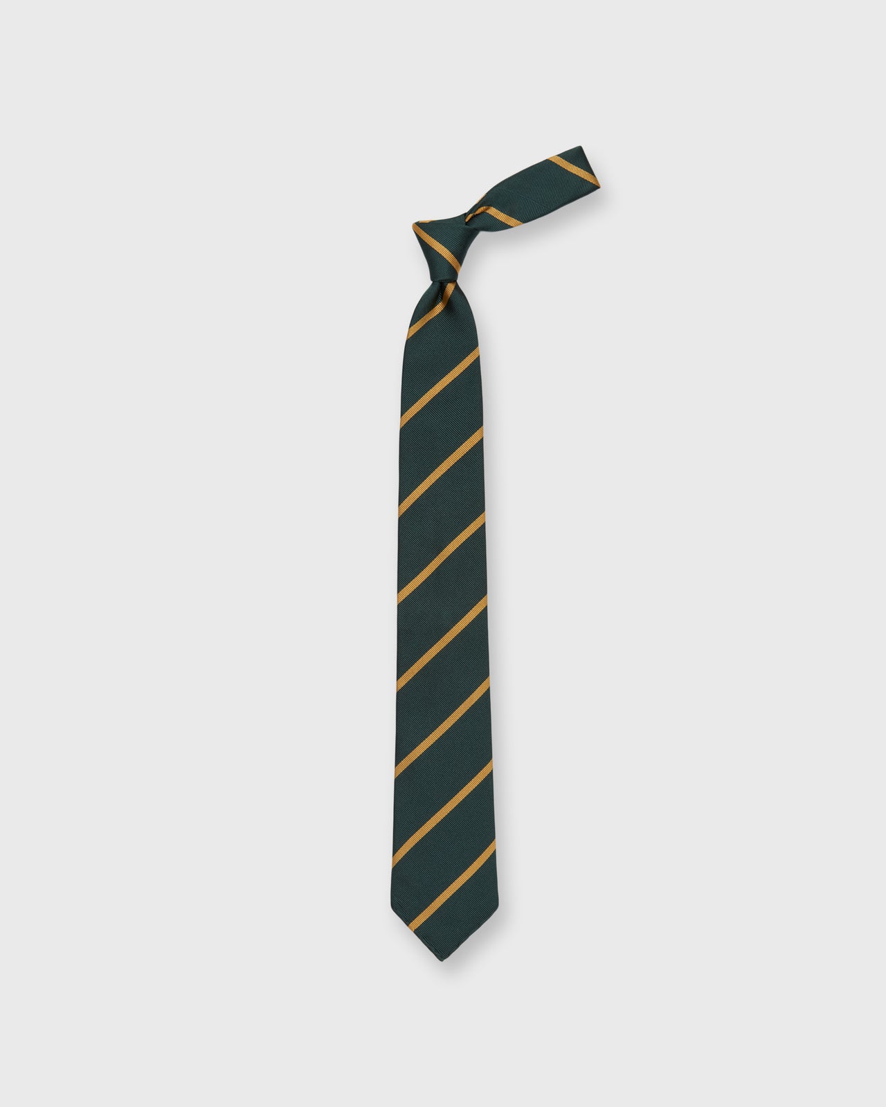Silk Woven Tie in Green/Gold Bar Stripe