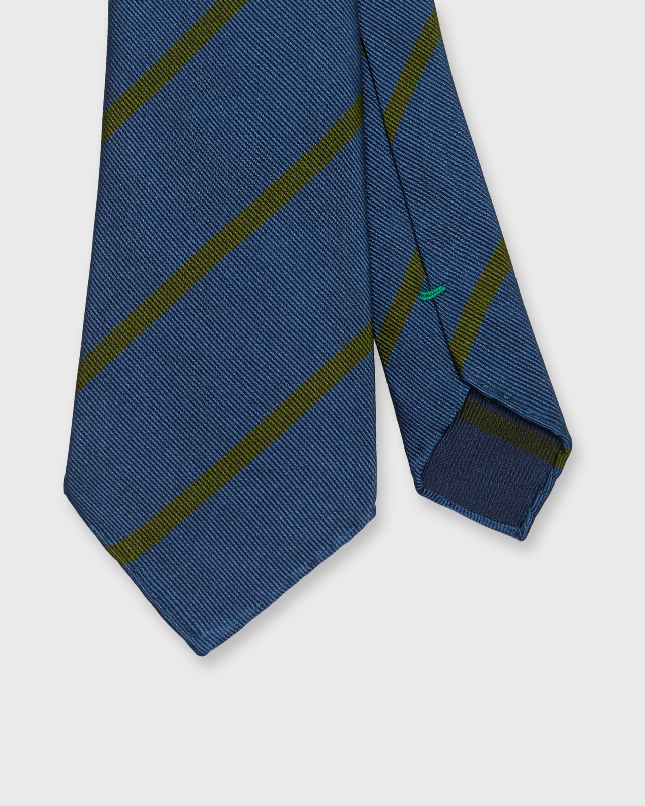 Silk Woven Tie in Pacific/Avocado Bar Stripe