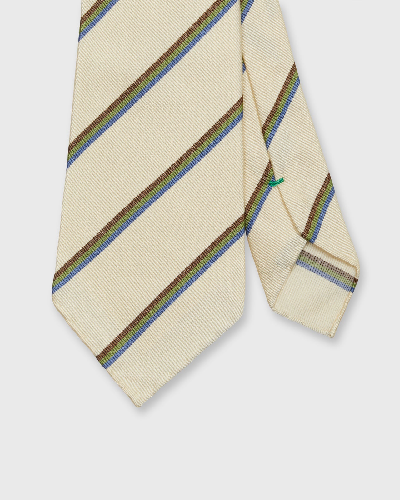 Silk Woven Tie in Bone/Blue/Green Multi Stripe