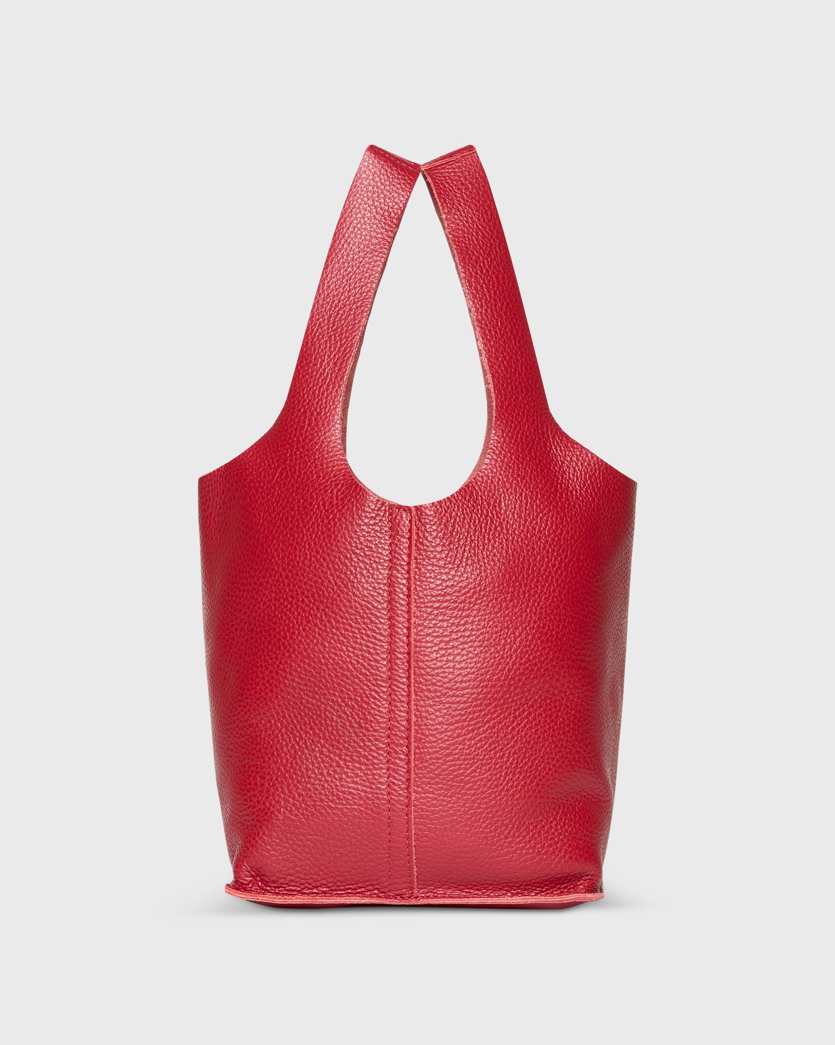 Paola Bucket Bag in Crimson Leather