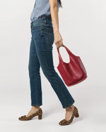 Load image into Gallery viewer, Paola Bucket Bag in Crimson Leather
