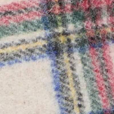 Paola Bucket Bag in White/Red Tartan Wool