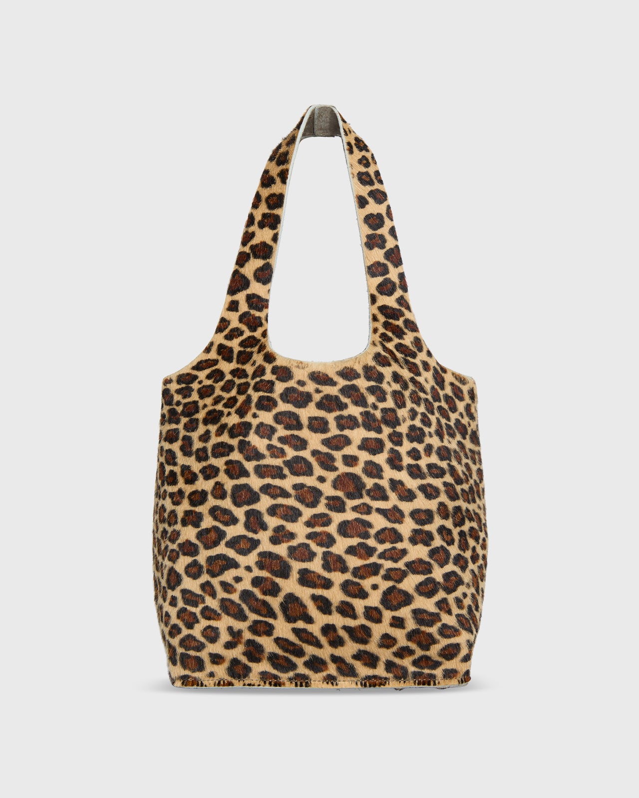 Paola Bucket Bag in Mini Leopard Calf Hair