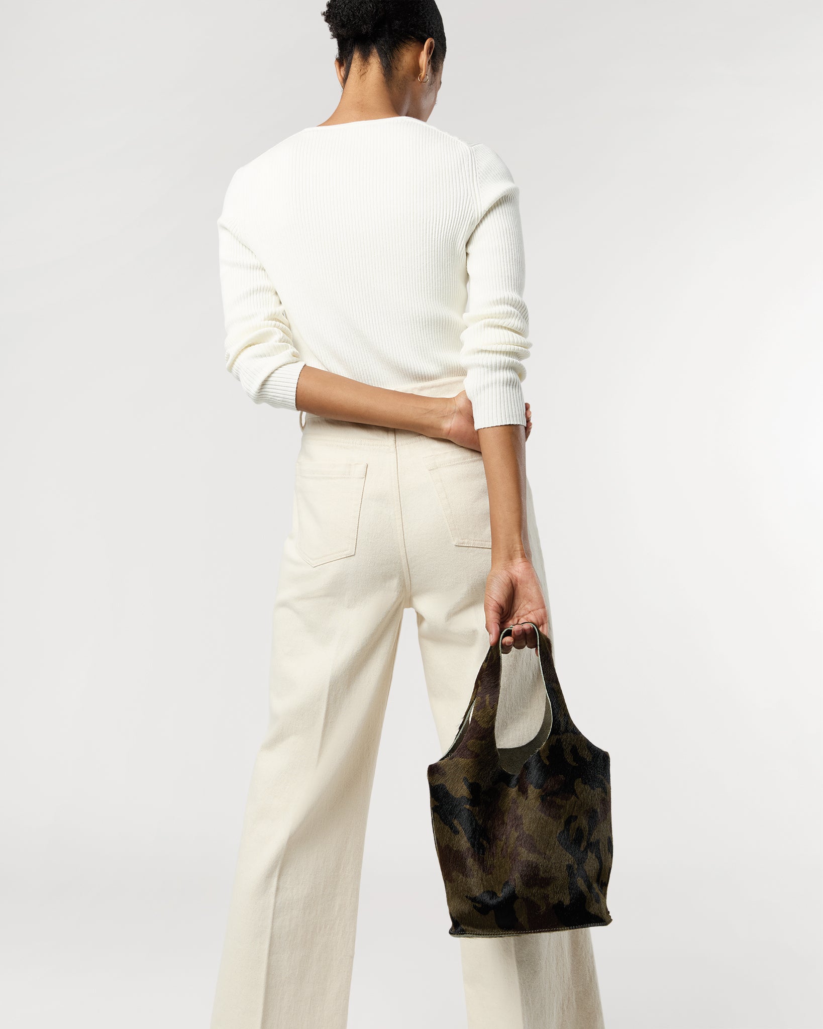 Paola Bucket Bag in Camouflage Calf Hair