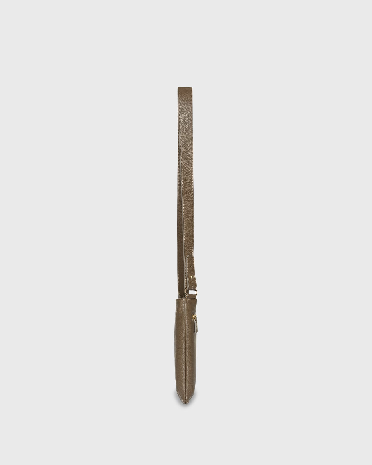 Crossbody Pouch in Dark Taupe Leather