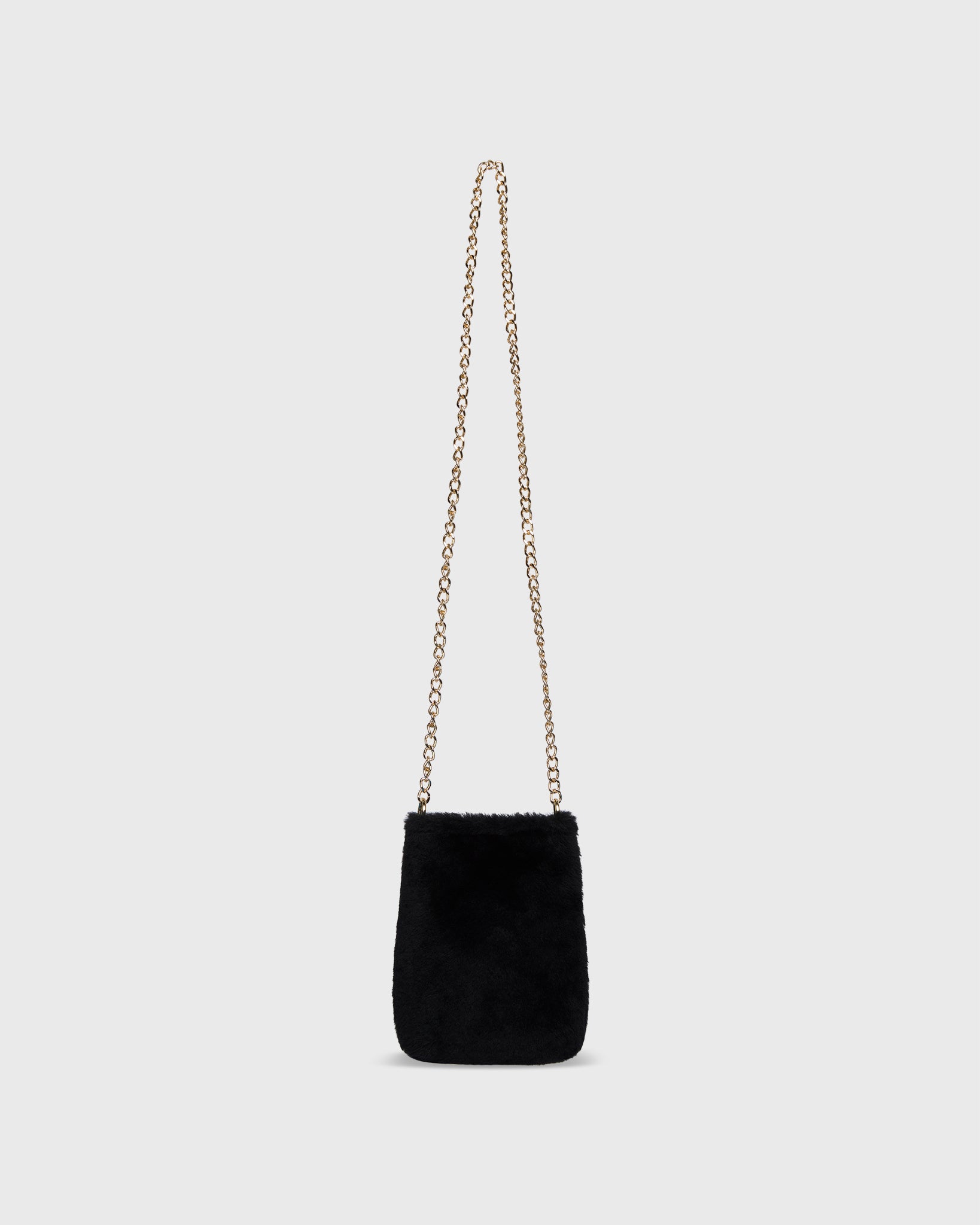 Polly Crossbody Bag in Black Fur