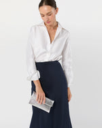Load image into Gallery viewer, Paige Clutch in Silver Leather
