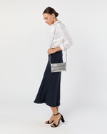 Load image into Gallery viewer, Paige Clutch in Silver Leather
