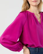Load image into Gallery viewer, Ariana Blouse in Magenta Silk Crepe de Chine
