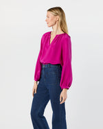 Load image into Gallery viewer, Ariana Blouse in Magenta Silk Crepe de Chine
