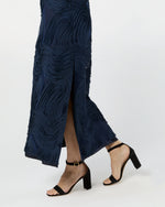 Load image into Gallery viewer, Susy Shift Maxi Dress in Navy Ribbon Embroidery
